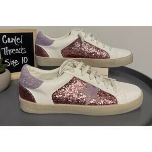 Camel Threads Fashion Sneakers Pink/Purple Stars Glitter Women’s 10